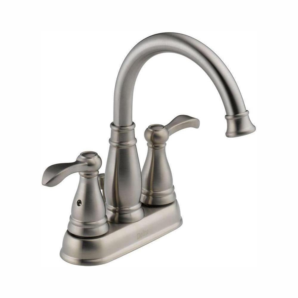 Delta Porter 4 in. Centerset 2-Handle Bathroom Faucet in Brushed Nickel Damaged Box