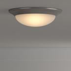 Brushed nickel integrated LED flush mount with frosted white glass shade damaged box-Lighting-Tool Mart Inc.