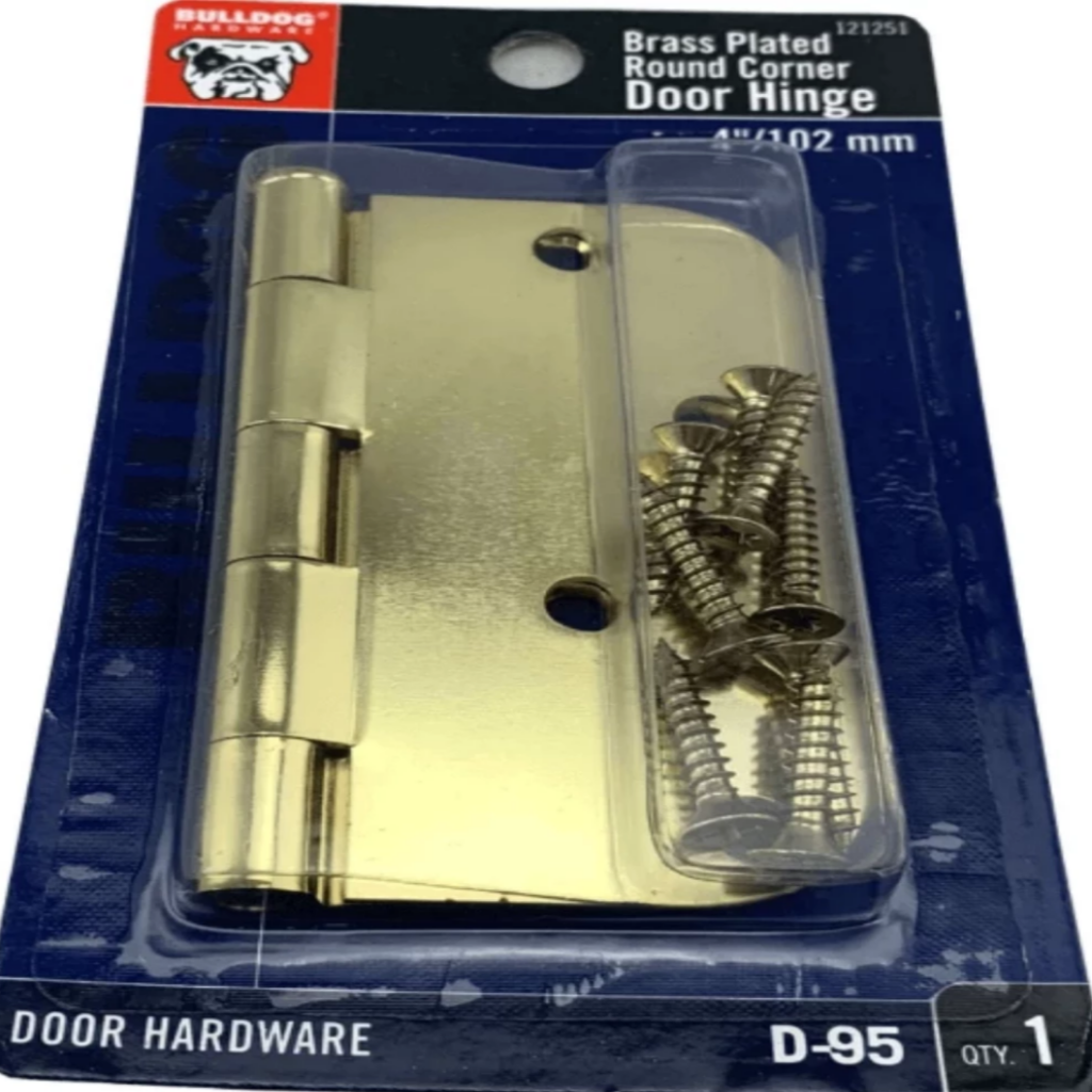 Bulldog Hardware Brass Plated 4" Round Corner Door Hinge-hardware-Tool Mart Inc.