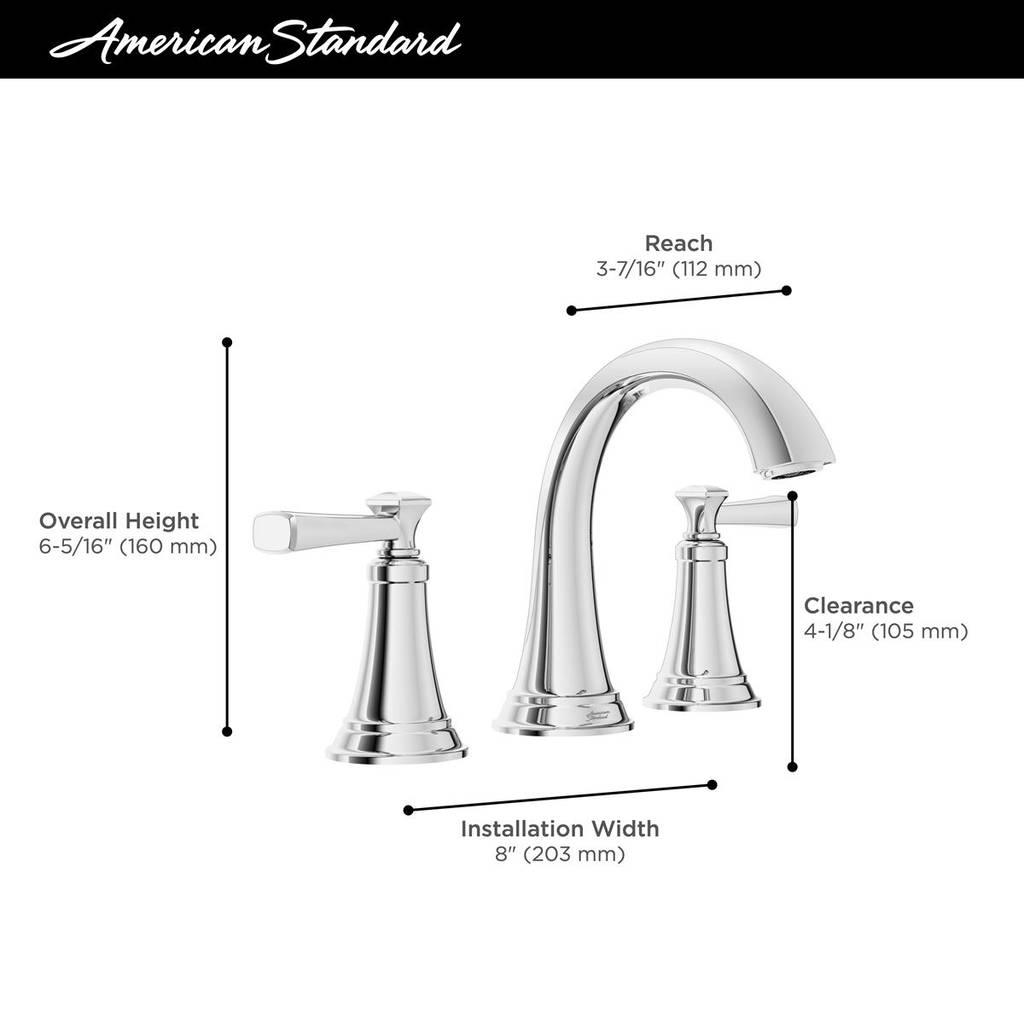 Rumson 8 in. Widespread 2-Handle Bathroom Faucet in Polished Chrome- Damaged Box