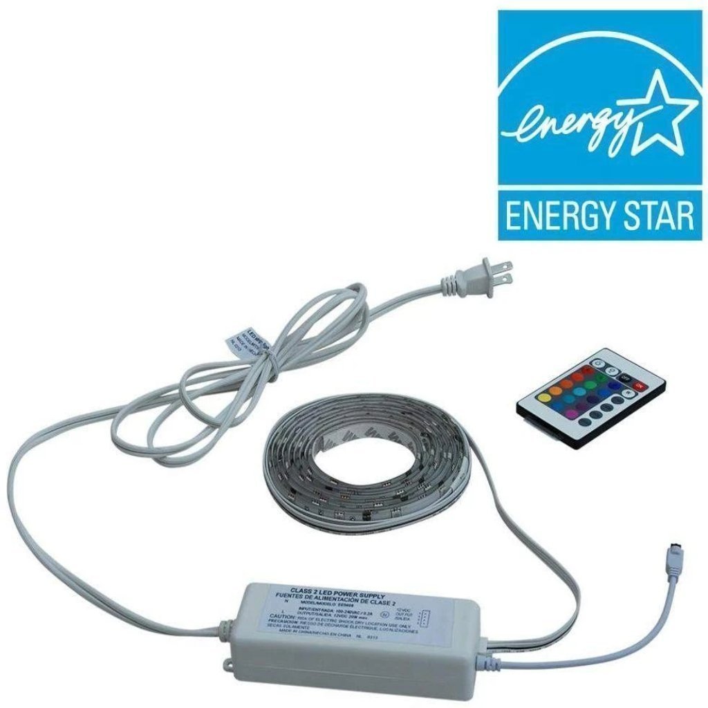 Commercial Electric 8 ft. Color Changing LED Flexible Tape Under Cabinet Light with Wireless Remote Damaged Box-light-Tool Mart Inc.