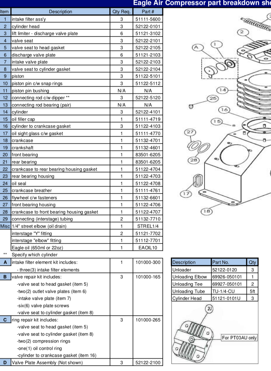 Compressor with Flywheel (PT03A)-air compressor parts-Tool Mart Inc.