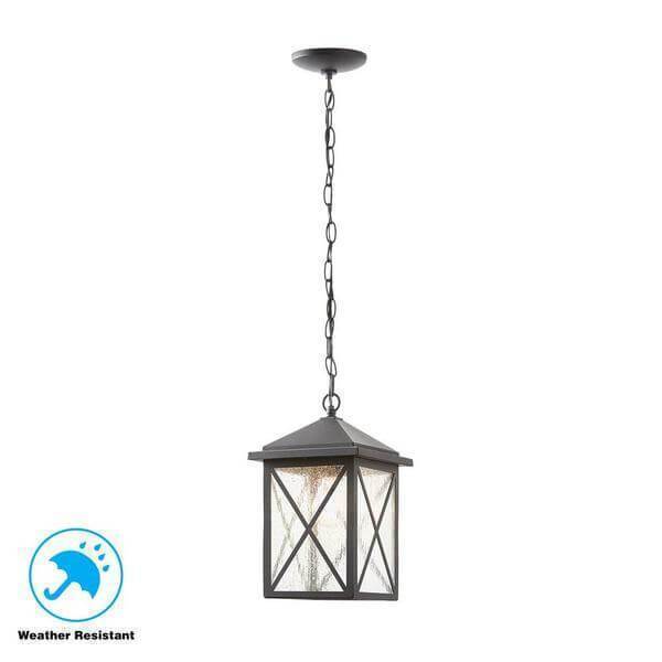 Criss Cross Black 1-Light Outdoor Hanging Lantern Damaged Box-outdoor lighting-Tool Mart Inc.