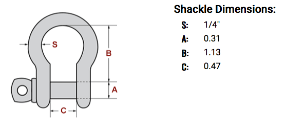 Cal Hawk 1 4 Inch Heavy Duty Bow Shackle