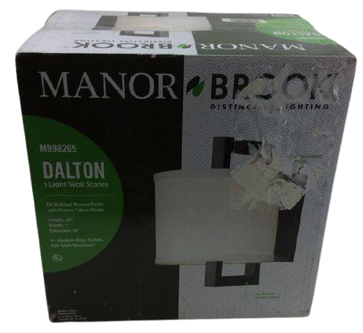 Manor Brook Lighting Dalton 1 Light Oil Rubbed Bronze Sconce Damaged Box