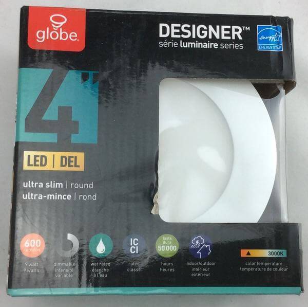 Designer Ultra Slim 4 in. White Integrated LED Recessed Kit Damaged Box-recessed fixtures-Tool Mart Inc.