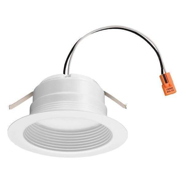Lithonia Lighting E Series 4 inch Matte White 4000K Color Temperature Dimmable Integrated LED Recessed Downlight Retrofit Baffle Trim Damaged Box