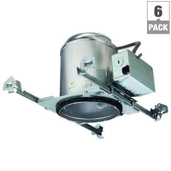 E26 Series 5 in. Aluminum Recessed New Construction IC Air-Tite Housing (6-Pack) Damaged Box-recessed fixtures-Tool Mart Inc.