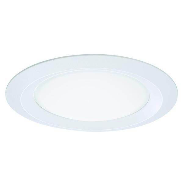 E26 Series 5 in. White Recessed Ceiling Light Self Flanged Shower Trim with Frosted Glass Lens Damaged Box-recessed fixtures-Tool Mart Inc.