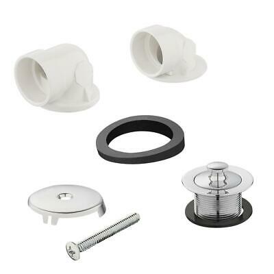 Everbilt Twist and Close 1-1/2 in. Schedule 40 White PVC Bath Waste and Overflow Drain Plumbers Kit in Chrome Damaged Box