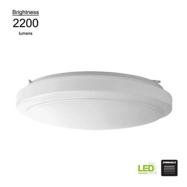 Functional Style 20 in. Round White 150 Watt Equivalent Integrated LED Flush Mount (Bright/Cool White, Dimmable) Damaged Box-Lighting-Tool Mart Inc.