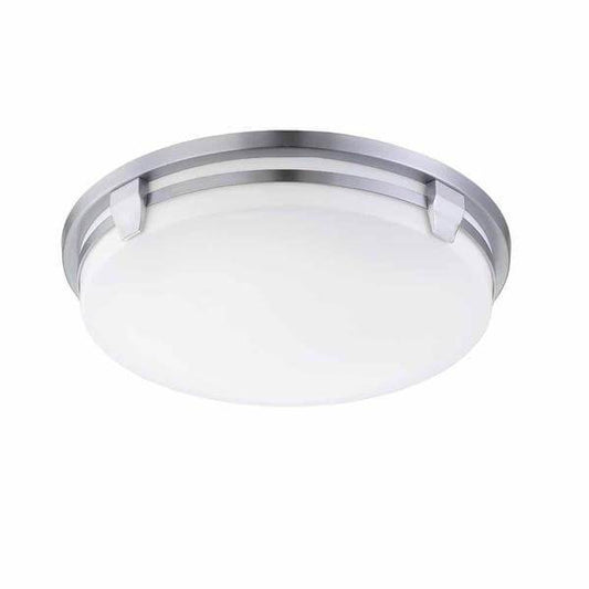 Hamilton 2-Light Brushed Nickel Fluorescent Flush Mount Damaged Box-Lighting-Tool Mart Inc.