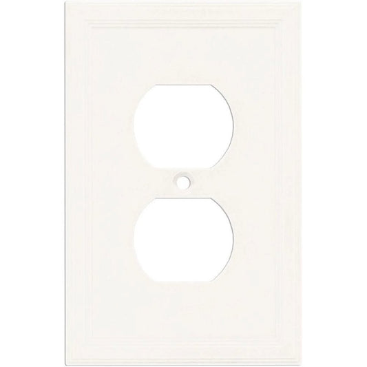 Hampton Bay 1 Gang Duplex Wall Plate - Bright White Damaged Box-outlets, switches, & plates-Tool Mart Inc.