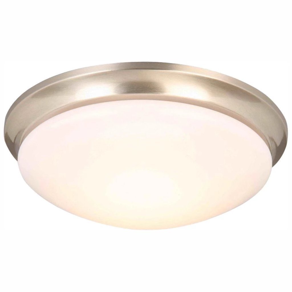 Hampton Bay 13 in. 360-Watt Equivalent Brushed Nickel Integrated LED Flush Mount with Frosted Glass Shade Damaged Box-light-Tool Mart Inc.