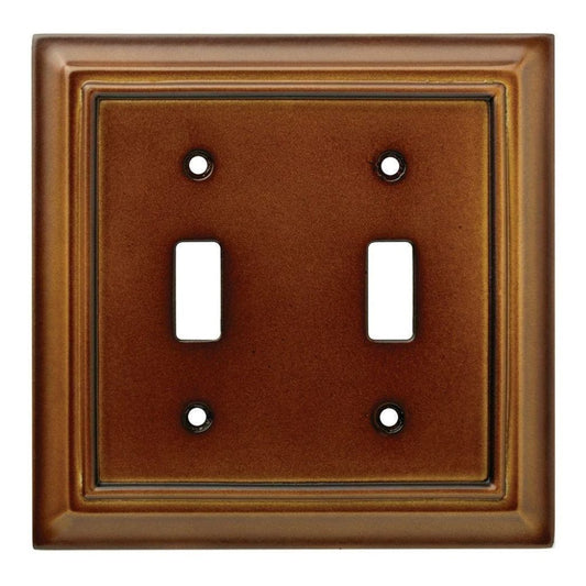 Hampton Bay Architectural Wood Decorative Double Switch Plate, Saddle Damaged Box-outlets, switches, & plates-Tool Mart Inc.
