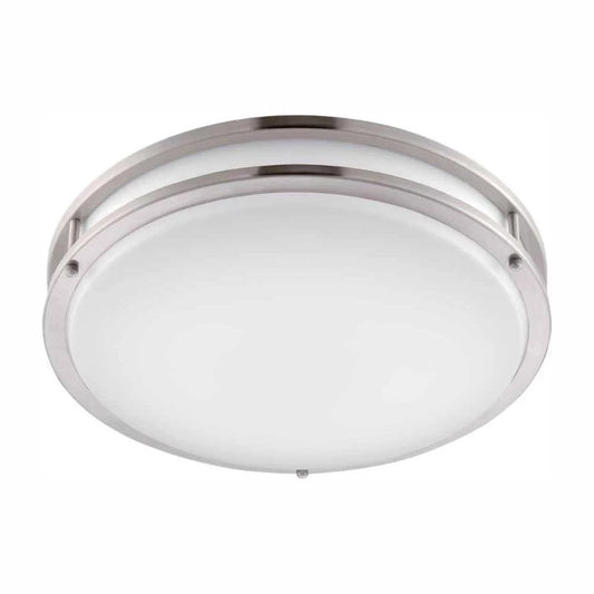 Hampton Bay Brushed Nickel LED Round Flush Mount Damaged Box-light-Tool Mart Inc.