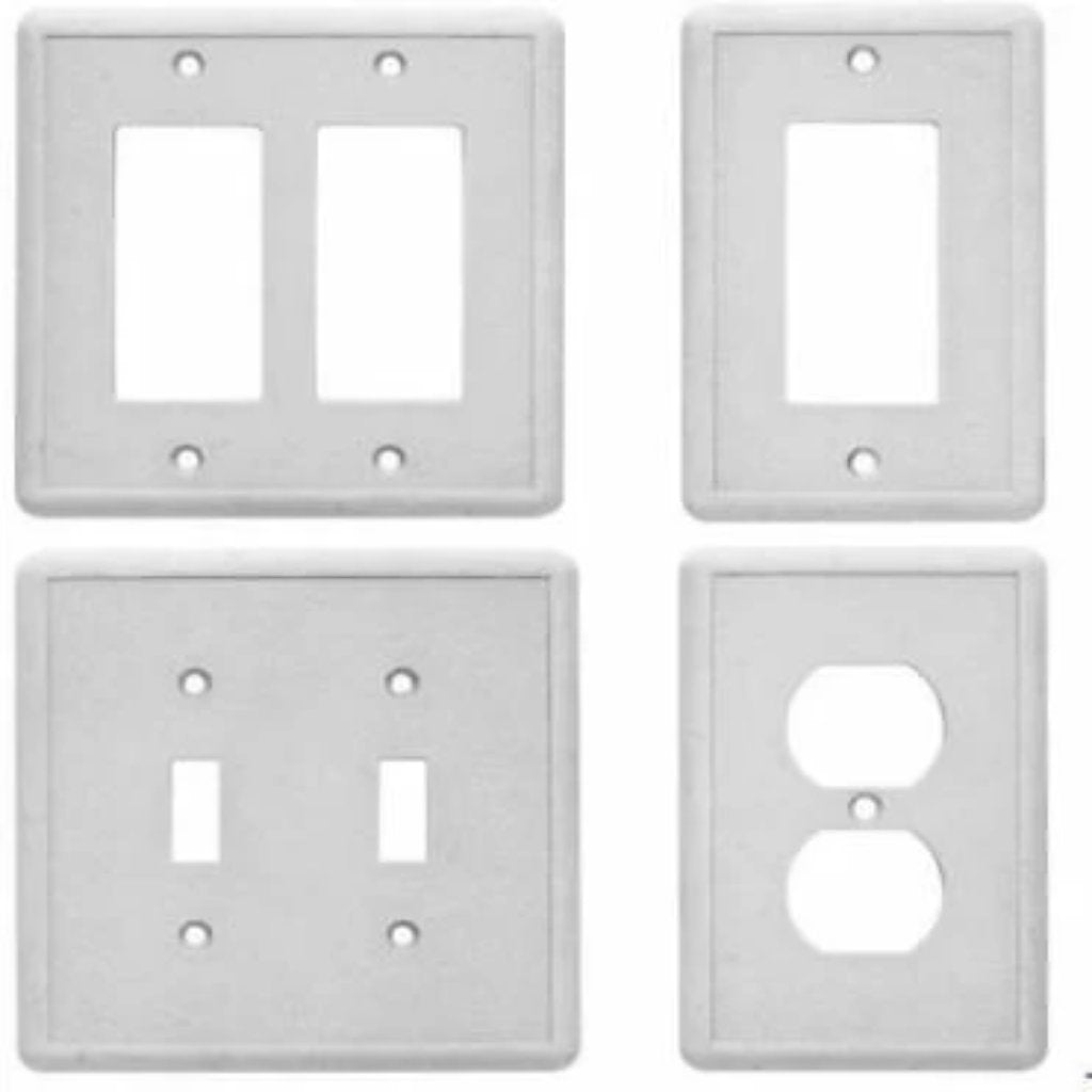 Hampton Bay Gray Decorator Wall Plate Stone Grey Finish 2-toggle Outlet Cover Damaged Box-outlets, switches, & plates-Tool Mart Inc.