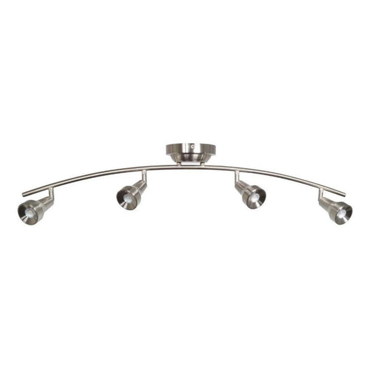 Hampton Bay Kelso 3 ft. 4-Light Satin Nickel LED Fixed Rail with 300/Lumen Heads Damaged Box-light-Tool Mart Inc.