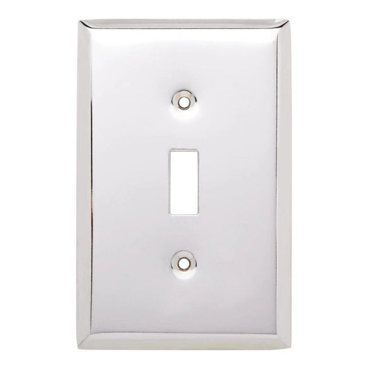 Hampton Bay Stamped Square Decorative Single Switch Plate, Polished Chrome Damaged Box-outlets, switches, & plates-Tool Mart Inc.