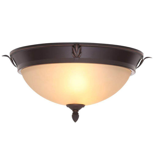 Hampton Bay two-light oil-rubbed bronze flush mount damaged box-Lighting-Tool Mart Inc.
