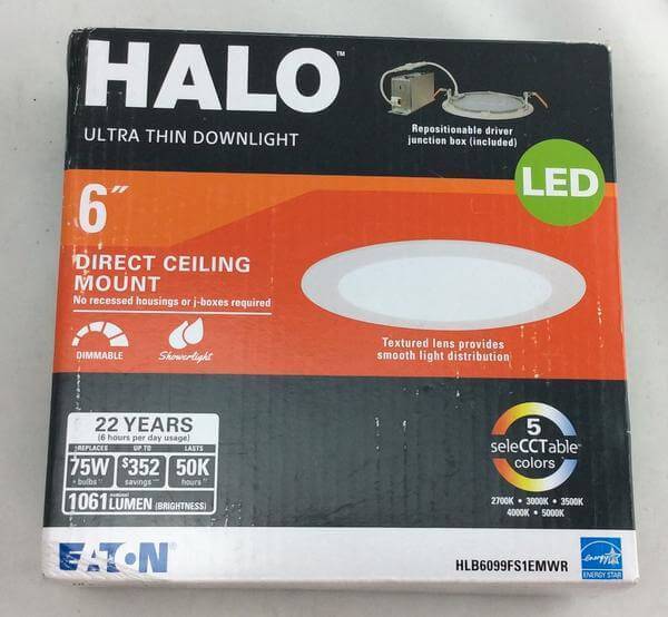 HLB 6 in. White Round Integrated LED Recessed Light Direct Mount Kit with Selectable CCT (2700K-5000K), (No Can Needed) Damaged Box-recessed fixtures-Tool Mart Inc.