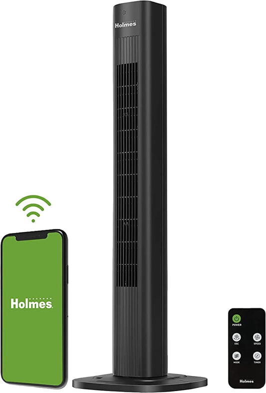 Holmes 36" Smart Tower Oscillating Fan Black New