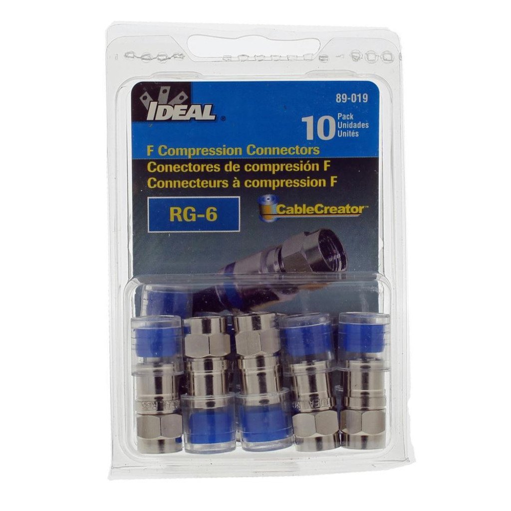 Ideal 10 Pack RG 6 F Compression Connectors