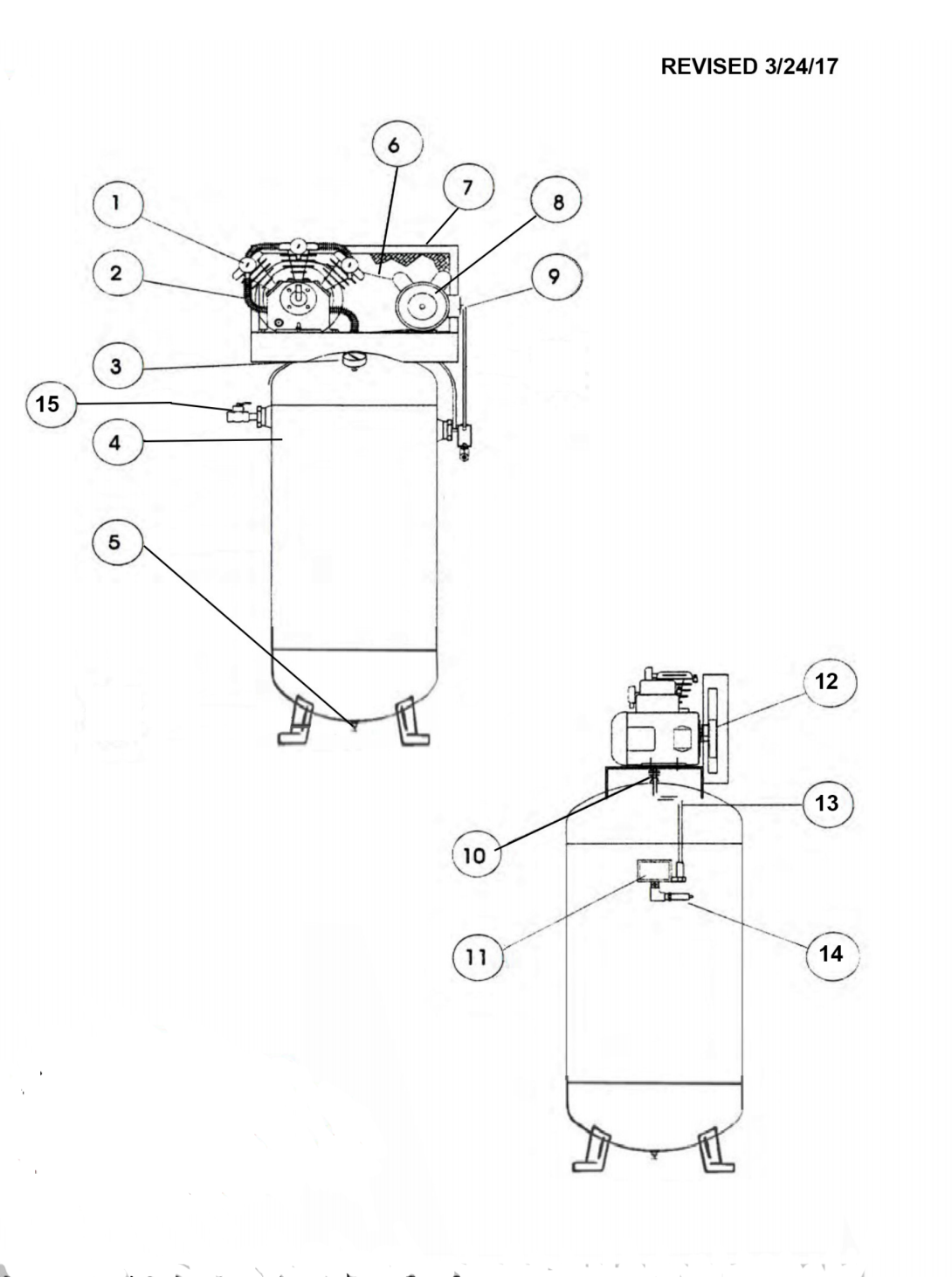 Husky air online compressor parts