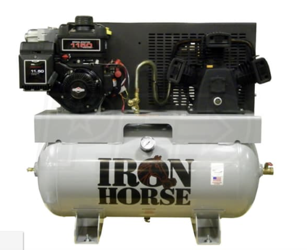 Iron Horse 8 Horsepower 30 Gallon Two-Stage Truck Mount Air Compressor With Electric Start-iron horse air compressors-Tool Mart Inc.