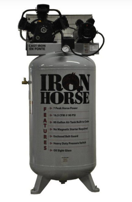 Iron Horse 80 Gallon Two Stage Air Compressor-iron horse air compressors-Tool Mart Inc.