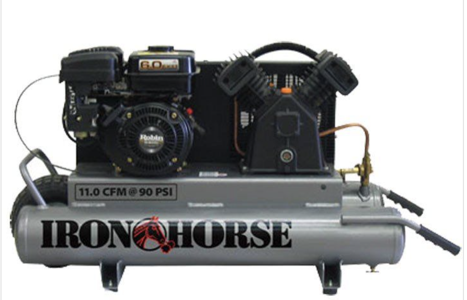 Iron Horse Air Compressor 6 Horsepower Kohler Engine 10 Gallon Twin Tank-iron horse air compressors-Tool Mart Inc.