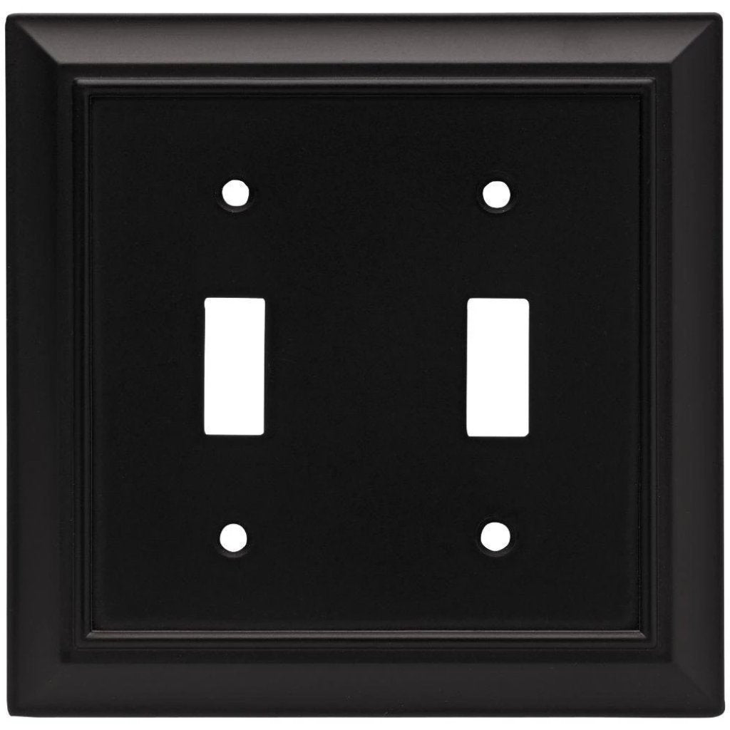 Liberty Architectural Decorative Double Switch Plate, Matte Black Damaged Box-outlets, switches, & plates-Tool Mart Inc.