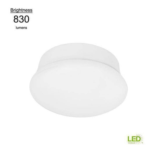 Lightbulb Replacement Fixture 7 in. Round White 60 Watt Equivalent Integrated LED Flush Mount (Bright White) Damaged Box-Lighting-Tool Mart Inc.