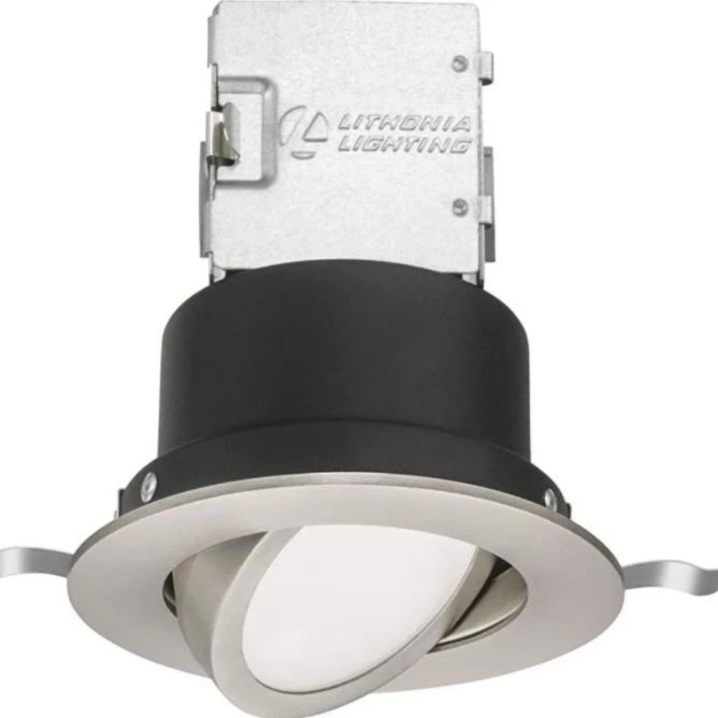 Lithonia Lighting Integrated Canless Kit, 4-inch Brushed Nickel Baffle-recessed fixtures-Tool Mart Inc.