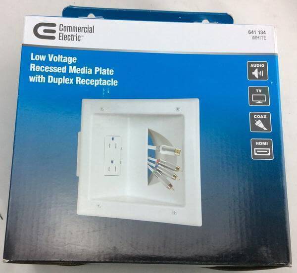 Low-Voltage Recessed Media Plate with Duplex Receptacle Damaged Box-Lighting-Tool Mart Inc.