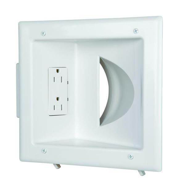 Low-Voltage Recessed Media Plate with Duplex Receptacle Damaged Box-Lighting-Tool Mart Inc.
