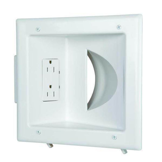 Low-Voltage Recessed Media Plate with Duplex Receptacle Damaged Box-Lighting-Tool Mart Inc.
