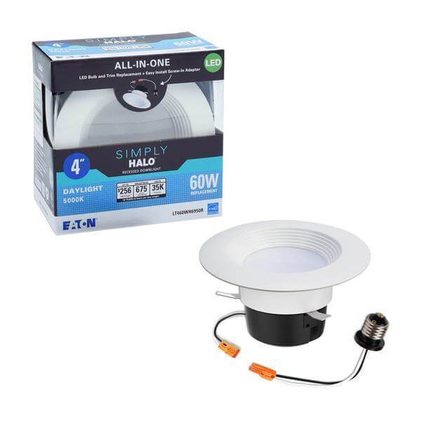 LT 4 in. White Integrated LED Recessed Ceiling Light Retrofit Trim at 5000K Daylight Damaged Box-recessed fixtures-Tool Mart Inc.