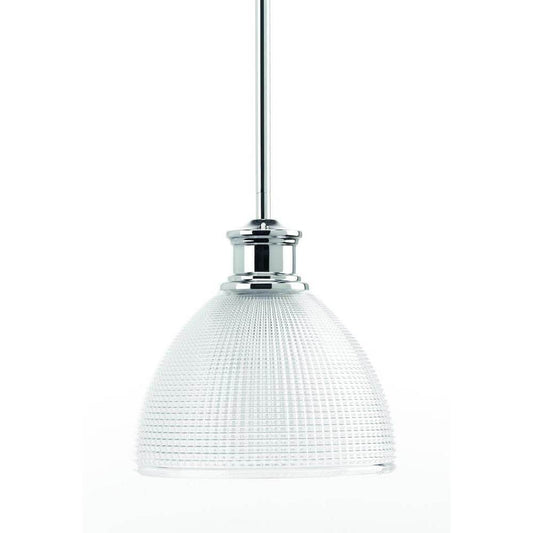 Lucky collection polished chrome mini pendant with clear double prismatic glass damaged box-light-Tool Mart Inc.