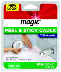 Magic 1-5/8 in. x 11 ft. Tub and Wall, Peel and Stick Caulk Strip in White Damaged Box