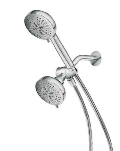 Moen HydroEnergetix 8-Spray Patterns with 1.75 GPM 4.75 in. Wall Mount Dual Shower Heads in Chrome Damaged Box