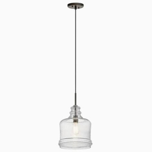 Kichler Oil Rubbed Bronze Glass Jar Pendant Light