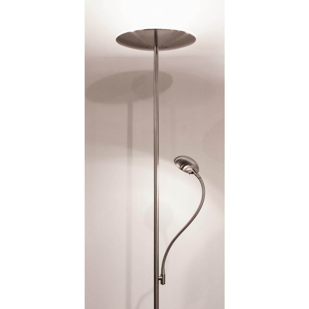Pluto 71 in. Satin Steel LED Combo Torchiere Damaged Box-Lighting-Tool Mart Inc.