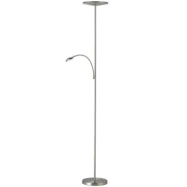 Pluto 71 in. Satin Steel LED Combo Torchiere Damaged Box-Lighting-Tool Mart Inc.