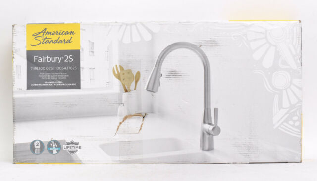 Fairbury 2S Single Handle Pull Down Sprayer Kitchen Faucet in Stainless Steel Damaged Box
