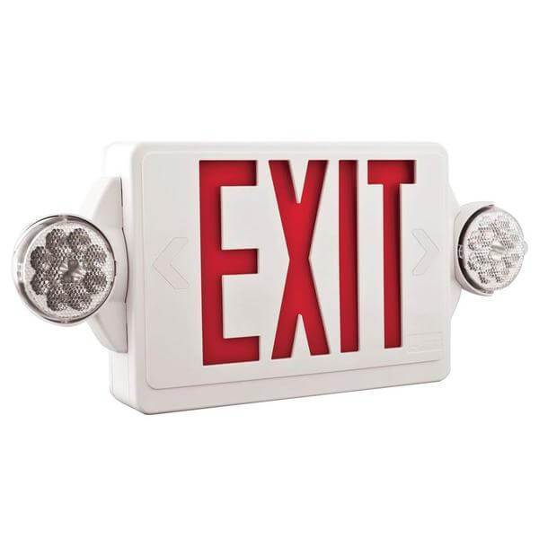 Quantum 2-Light LED Polycarbonate Emergency Exit Sign/Fixture Unit Combo Damaged Box-signs-Tool Mart Inc.