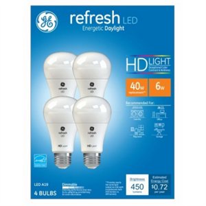 GE Pack Of 4 Refresh LED HD Light Bulb Replacements