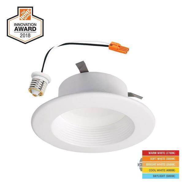 RL 4 in. White Integrated LED Recessed Ceiling Light Retrofit Trim with Selectable CCT (2700K-5000K) Damaged Box-recessed fixtures-Tool Mart Inc.