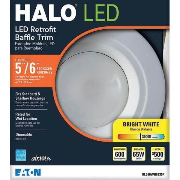 RL 5 in. and 6 in. White Integrated LED Recessed Ceiling Light Fixture Retrofit Downlight at 90 CRI, 3500K Bright White Damaged Box-recessed fixtures-Tool Mart Inc.
