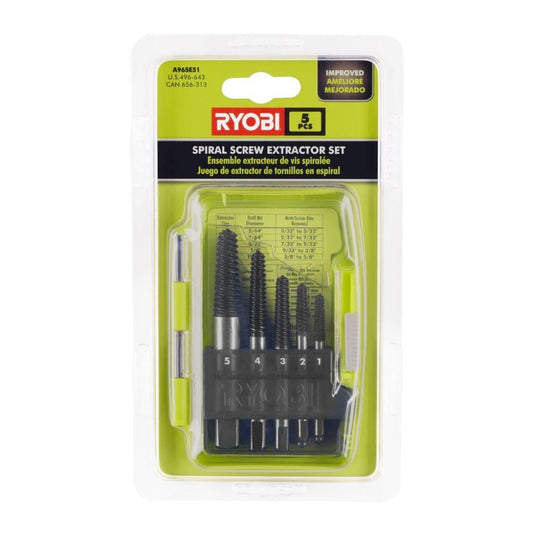Ryobi Spiral Screw Extractor Set (5-Piece) Damaged Box